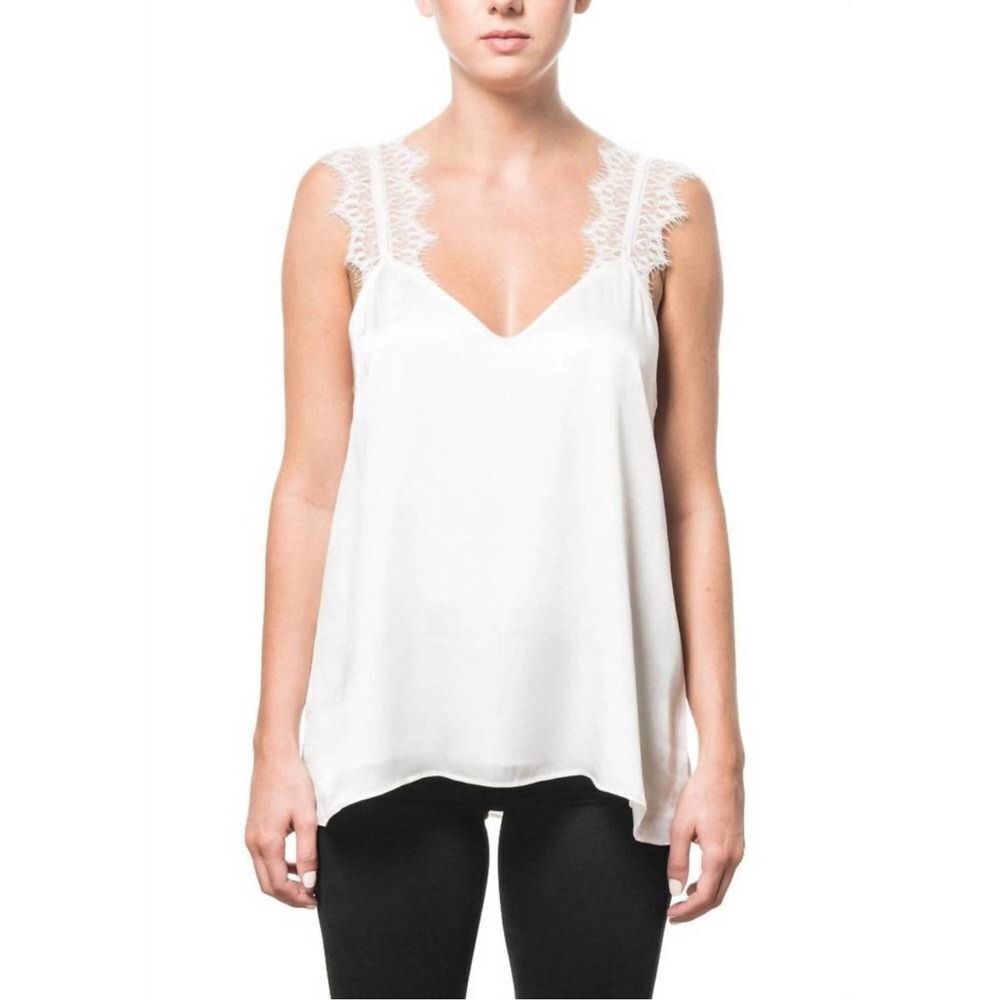 CAMI NYC Womens 100% Silk Chelsea Cloque Camisole Lace Tank Top Size Large
